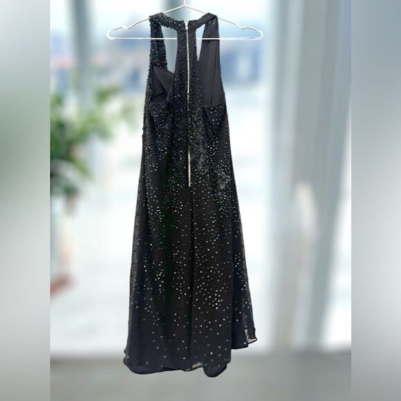 🔥🔥 Helmut Lang GRANULE 100% Silk Embellished Leather Sequin Dress Size 6 - Picture 4 of 16